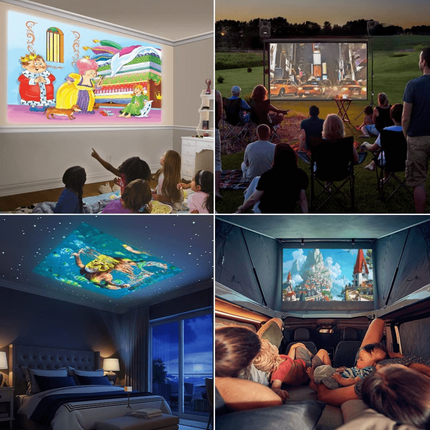 Portable Mini Projector with WiFi 6 & HDMI for 1080p Home Cinema Experience