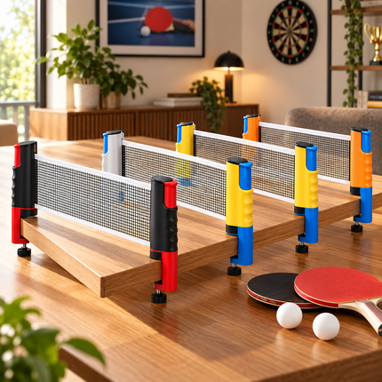 Ping Pong Net, Portable Table Tennis Net for Any Table, Adjustable Ping Pong Table Net for Home and Office Games_05