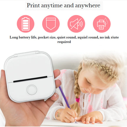 Portable Mini Thermal Printer with Bluetooth Connectivity | Inkless Printing for Convenient On-the-Go Use