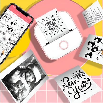 Portable Mini Thermal Printer with Bluetooth Connectivity | Inkless Printing for Convenient On-the-Go Use