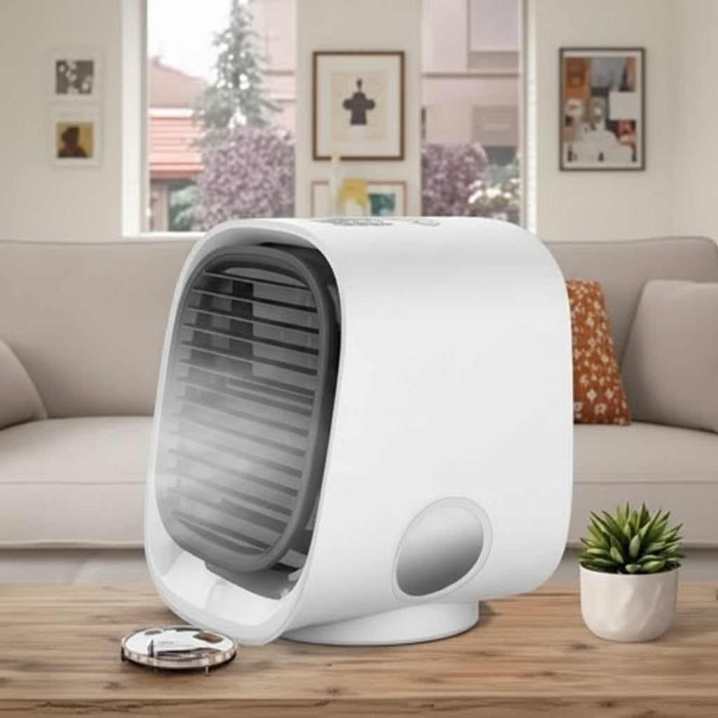 Portable Evaporative Cooler Fan with Spray Mist Function | Compact USB Desk Fan for Personal Cooling 1
