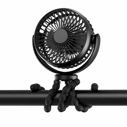 Portable Clip-On Fan with Rechargeable Battery & 3 Speed Settings | Flexible Cooling for Home, Travel, and Desk Use