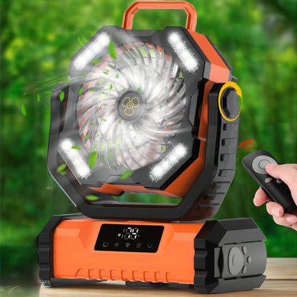 Portable Fan | Rechargeable Oscillating Fan with Remote Control | Versatile Cooling for Indoor and Outdoor Use 0