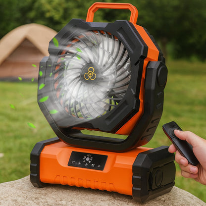 Portable Fan | Rechargeable Oscillating Fan with Remote Control | Versatile Cooling for Indoor and Outdoor Use 1