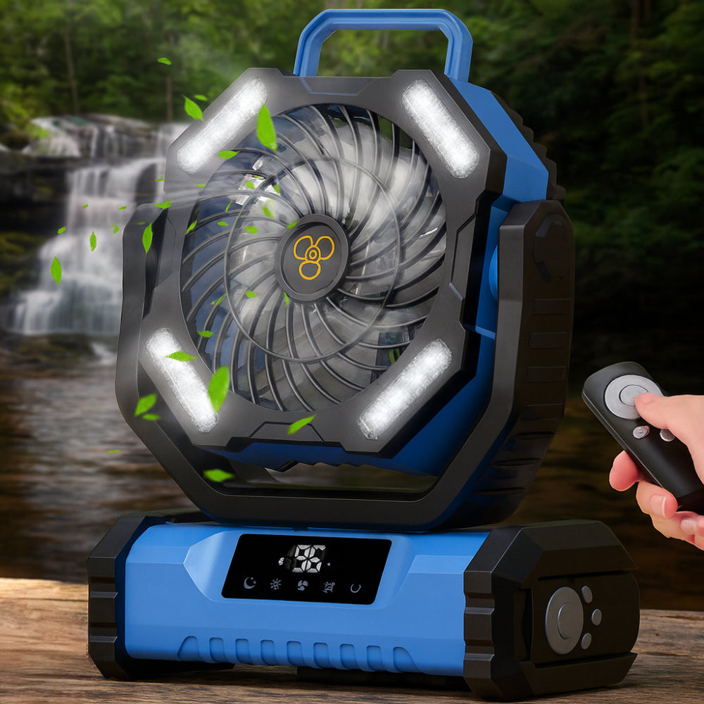 Portable Fan | Rechargeable Oscillating Fan with Remote Control | Versatile Cooling for Indoor and Outdoor Use 2