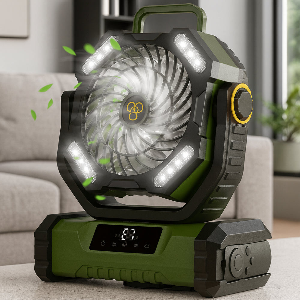 Portable Fan | Rechargeable Oscillating Fan with Remote Control | Versatile Cooling for Indoor and Outdoor Use 4