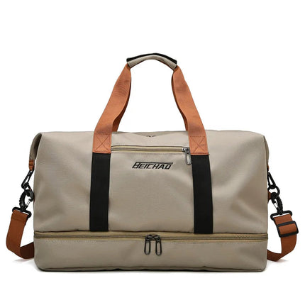 Gym Bag with Shoe Compartment, Travel Duffel Bag with Wet Dry Pocket and Trolley Sleeve – image 4
