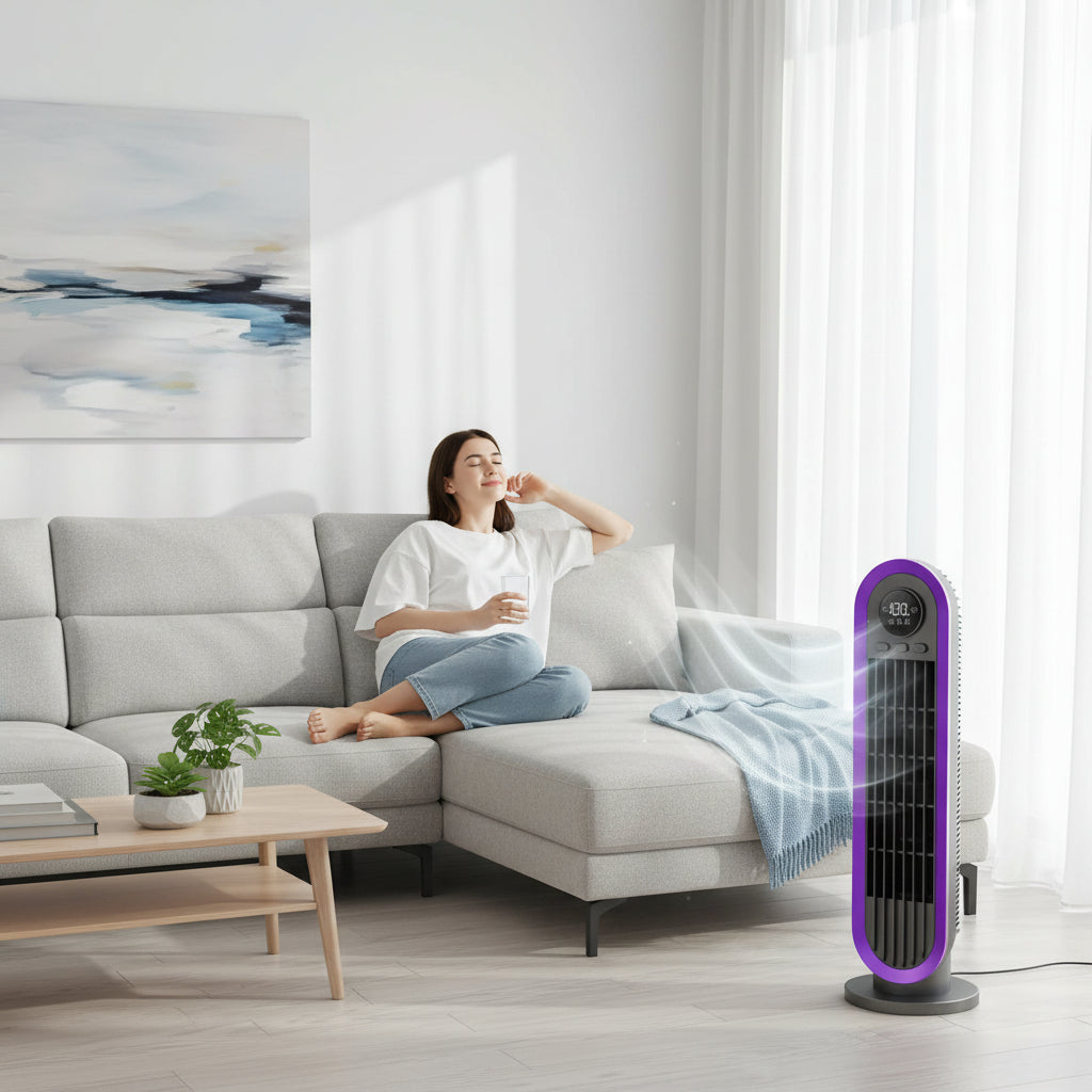 Portable Tower Fan | Bladeless Oscillating Design with Remote Control | Energy-Efficient Cooling for Home and Office 0