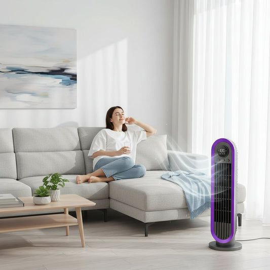 Portable Tower Fan | Bladeless Oscillating Design with Remote Control | Energy-Efficient Cooling for Home and Office 0
