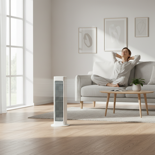 Portable Tower Fan | Oscillating Cooling Fan with Space-Saving Design | Energy-Efficient Air Circulation for Home and Office 0