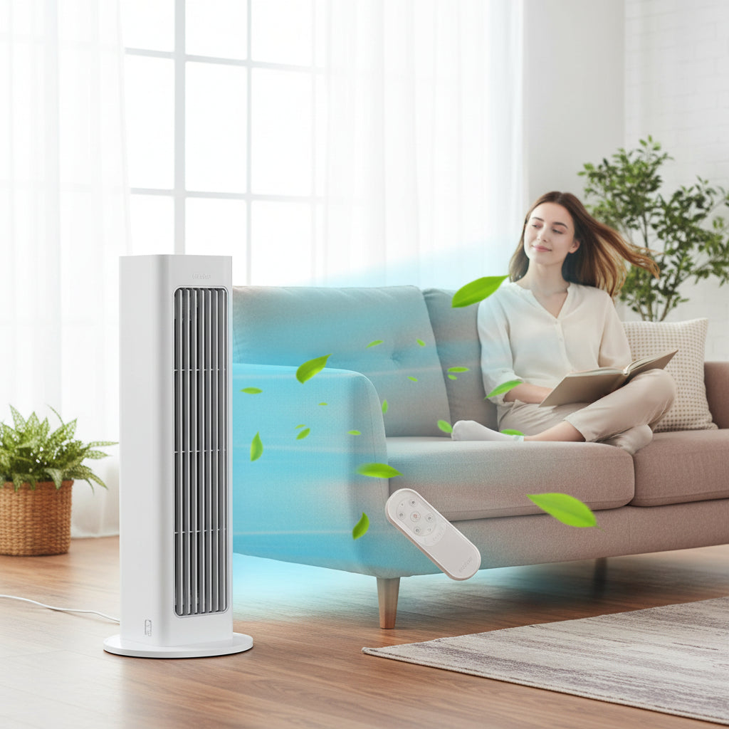 Portable Tower Fan | Oscillating Cooling Fan with Space-Saving Design | Energy-Efficient Air Circulation for Home and Office 2
