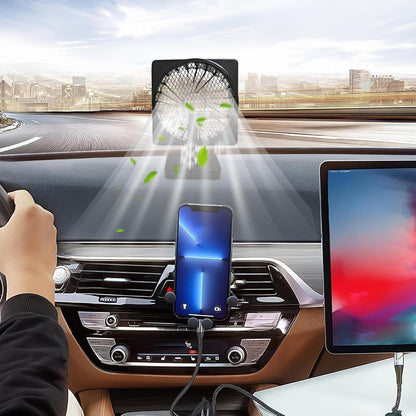 Portable USB Car Fan | 12V Cooling Solution with 360° Adjustable Direction | Ideal for Comfortable Road Trips 2