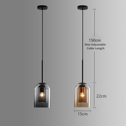 Modern Glass Pendant Light with Adjustable Suspension | Versatile Hanging Lamp for Elegant Home or Cafe Decor