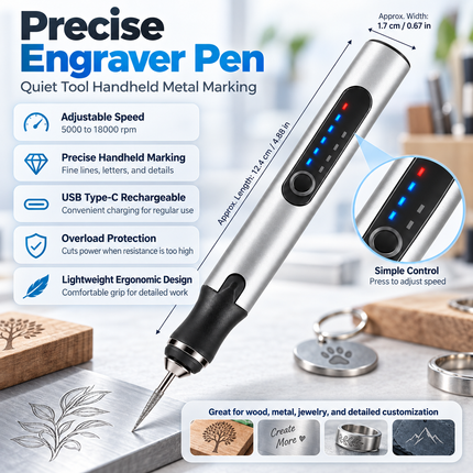 Engraving Pen, Rechargeable Engraver Pen for Wood and Metal, Electric Engraving Tool with Adjustable Speed_04
