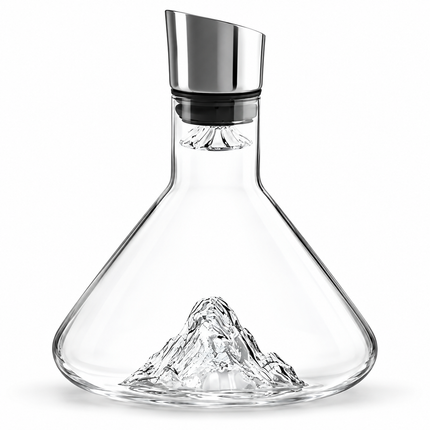 Elegant Wine Decanter with Pouring Spout, Premium Wine Carafe with Mountain Waterfall Design, Wine Accessories Gift_03