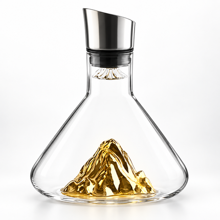 Elegant Wine Decanter with Pouring Spout, Premium Wine Carafe with Mountain Waterfall Design, Wine Accessories Gift_04