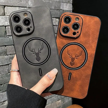 MagSafe Magnetic Textured Slim iPhone Case for iPhone 15/14/13 Pro Max | Durable Deerskin with Reliable Grip