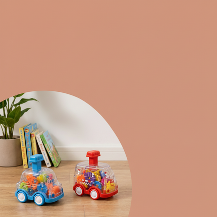 Gear Mechanism Push and Go Toy Cars for Kids | Colorful Educational Toy for Motor Skill Development