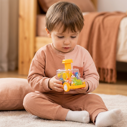 Gear Mechanism Push and Go Toy Cars for Kids | Colorful Educational Toy for Motor Skill Development