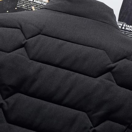 Men's Quilted Jacket with Front Zipper & Pockets | Lightweight Casual Outerwear for Cold Weather Comfort