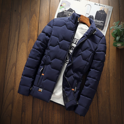 Men's Quilted Jacket with Front Zipper & Pockets | Lightweight Casual Outerwear for Cold Weather Comfort