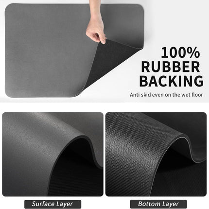 Quick-Drying Kitchen Mat with Absorbent Diatomaceous Earth | Space-Saving Dish Pad for Tidy Counters