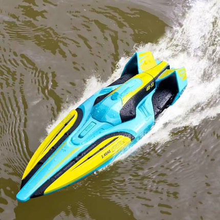 RC High Speed Boat with Dual Motors & LED Lights | Waterproof Design for Precise Control and Racing 0