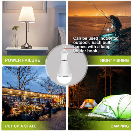 Rechargeable LED Light Bulb with Built-in Battery | Emergency Power Lighting for Home and Outdoor Use