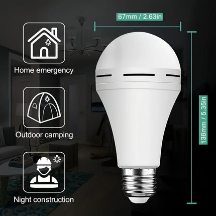 Rechargeable LED Light Bulb with Built-in Battery | Emergency Power Lighting for Home and Outdoor Use