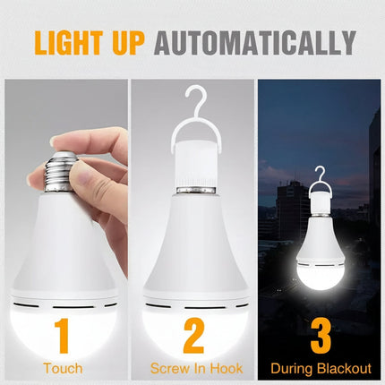 Rechargeable LED Light Bulb with Built-in Battery | Emergency Power Lighting for Home and Outdoor Use