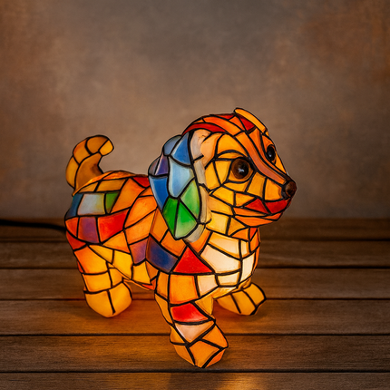 Decorative Resin Dog Table Lamp with Warm Ambient Lighting | Charming Accent Light for Cozy Home Decor