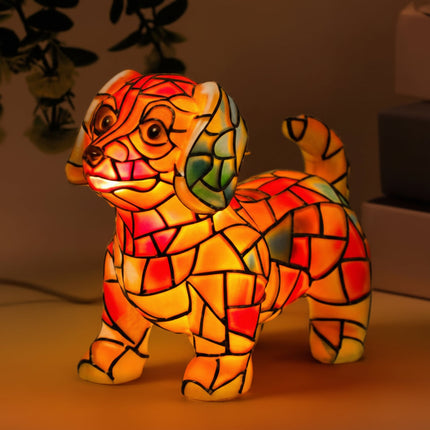 Decorative Resin Dog Table Lamp with Warm Ambient Lighting | Charming Accent Light for Cozy Home Decor