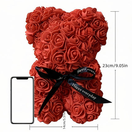 Artificial Flower Rose Bear Decoration for Lasting Memories | Romantic Gift for Valentine's Day and Anniversaries