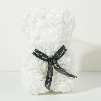 Artificial Flower Rose Bear Decoration for Lasting Memories | Romantic Gift for Valentine's Day and Anniversaries