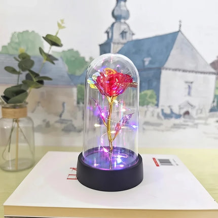 LED Rose Glass Dome Light with Elegant Design | Romantic Home Decor for Soft Illumination and Gift Giving