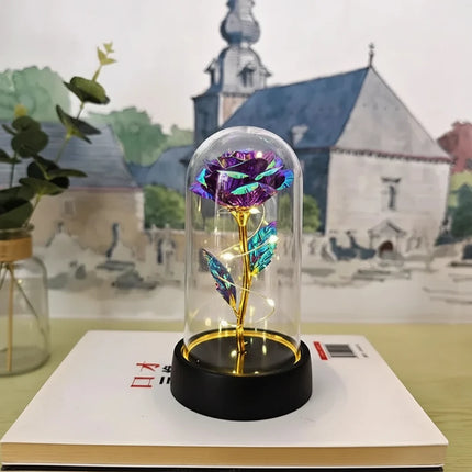 LED Rose Glass Dome Light with Elegant Design | Romantic Home Decor for Soft Illumination and Gift Giving