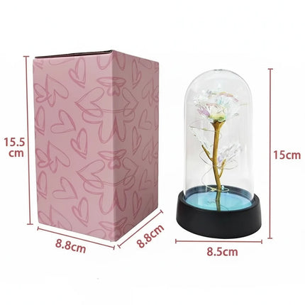 LED Rose Glass Dome Light with Elegant Design | Romantic Home Decor for Soft Illumination and Gift Giving