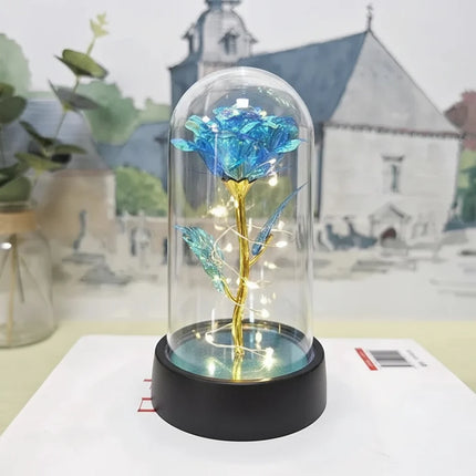 LED Rose Glass Dome Light with Elegant Design | Romantic Home Decor for Soft Illumination and Gift Giving