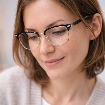 Reading Glasses with Classic Frame and Anti-Glare Coated Lenses | Lightweight Eyewear for Comfortable Close Viewing