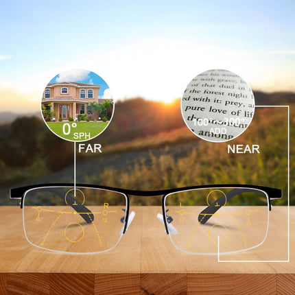 Progressive Reading Glasses with Photochromic Lenses & Titanium Frame | Versatile Vision Support for Daily Use