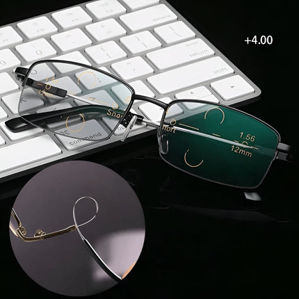 Progressive Reading Glasses with Photochromic Lenses & Titanium Frame | Versatile Vision Support for Daily Use