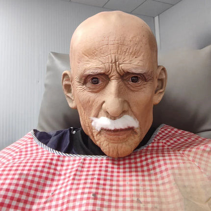 Realistic Latex Old Man Mask | Full Head Coverage with Wrinkle Detail for Authentic Halloween Cosplay 1