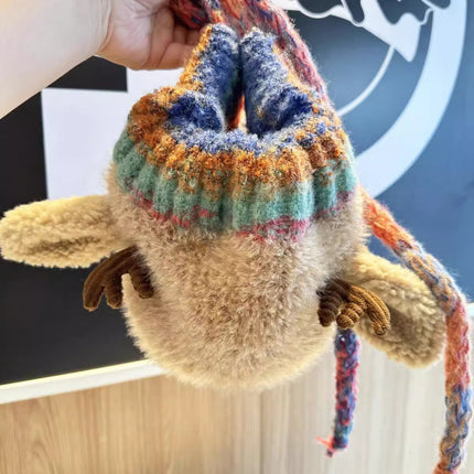 Knit Reindeer Ear Flap Winter Hat with Braided Ties | Warm and Playful Beanie for Cold Days