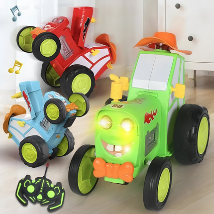 Remote Control Stunt Car with Rechargeable Battery & Light Display | Indoor Flip Vehicle for Active Play