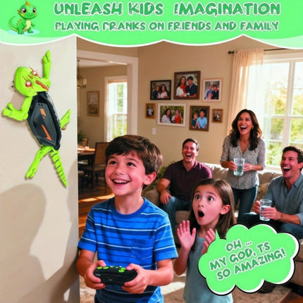 Remote Control Wall Climbing Lizard Toy with LED Eyes | USB Rechargeable Gecko Robot for Indoor Play Fun