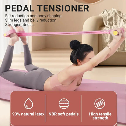Resistance Band Fitness Trainer with 6 Tubes | Adjustable Tension Pedal Puller for Full-Body Strength 7