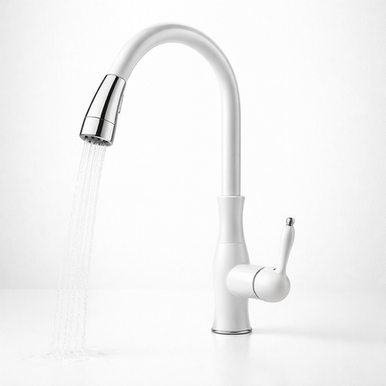 Retractable Kitchen Faucet with Pull-Out Spray Head | Durable Metal Tap for Easy Rinsing and Filling