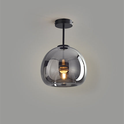 Vintage Bubble Glass Ceiling Light Pendant with Amber Shade | Retro Design for Elegant Home Ambience