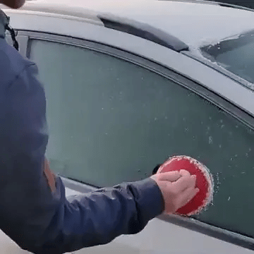 Round Car Ice Scraper with Ice Breaker Spikes, Cone Grip Windshield Snow Scraper for Gloved Hands, 4 Winter Colors