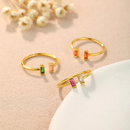 Adjustable Birthstone Ring with Multicolor Stones | Meaningful Gift for Mother's Day and Special Occasions